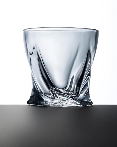 BaveL Whiskey Glasses - 10 OZ Premium Shaped Scotch Glasses set of 4,Glassware Set,Tumblers for Drinking Bourbon whiskey, Cognac, Irish Whisky,Vintage Elegant whiskey glass