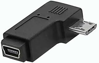 Mini-USB 5ピン(mini5P/メス)-Micro-USB(オス) L字型 変換アダプタ コネクタ