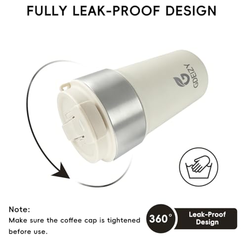 Image of Insulated Travel Coffee Mug, 17oz Stainless Steel Leakproof Flip Straw Cup