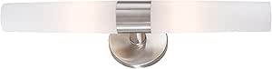 GEORGE KOVACS P5042-144 Saber Vanity Bath Light, 2-Light, 120 Total Watts, 4.75-in H x 20-in W, Brushed Stainless Steel