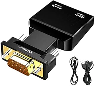 SELIACR VGA to HDMI Adapter with 3.5 mm Audio Cable, 1080P 60Hz VGA to HDMI Converter, VGA Male to HDMI Female Compatible Laptop Adapter for TV Projector Monitor