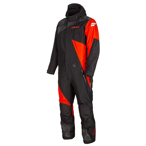 KLIM Men's Railslide One-Piece Insulated Gore-Tex Snowmobile Suit Size Short Large - Black - Fiery Red