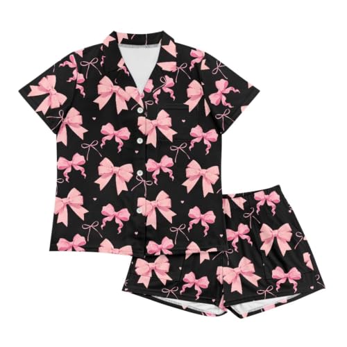 Image of Women's Short Sleeve Sleepwear Pajamas Nightwear with Pockets
