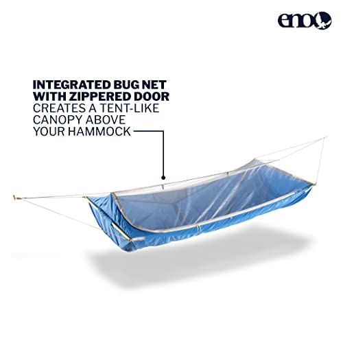 Eno Skylite Hammock - 1 Person Flat, Portable Hammock - Integrated Hammock Bug Net - For Camping, Hiking, Backpacking, Travel, Festival, Or The Beach - Pacific #TOP3