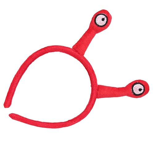 Vista 5 de Beaupretty Diadema de 3 piezas de caracol, maquillaje de caracol, tentáculos de caracol, cuidado de la piel de caracol, lindo y divertido spa (rojo)