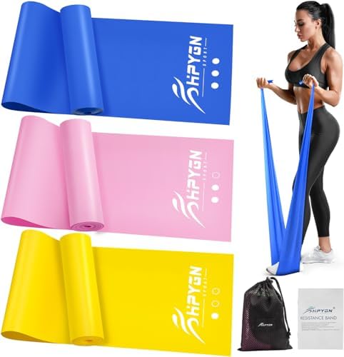 HPYGN Resistance Bands Set, Exercise Bands for Physical Therapy, Strength Training, Yoga, Pilates, Stretching, Non-Latex Elastic Band with Different Strengths,Workout Bands with Door Anchor
