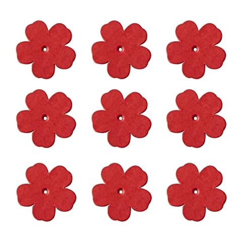 juneTree Pre Cut Leather Plum Blossom Shape Scraps DIY Handcrafts Art Work Creations (Set of 9) Cover