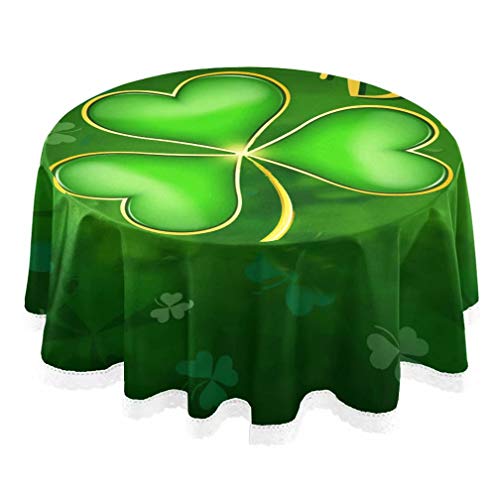 St Patrick's Day Shamrock Golden Round Tablecloth Elf Hat Green Clover Flowers Table Cloth Cover Mat Lace Washable Polyester 60" Dining Decorative for Holiday Home Party Wedding Picnic St Patrick's Day Shamrock Golden Round Tablecloth Elf Hat Green Clover Flowers Table Cloth Cover Mat Lace Washable Polyester 60" Dining Decorative for Holiday Home Party Wedding Picnic