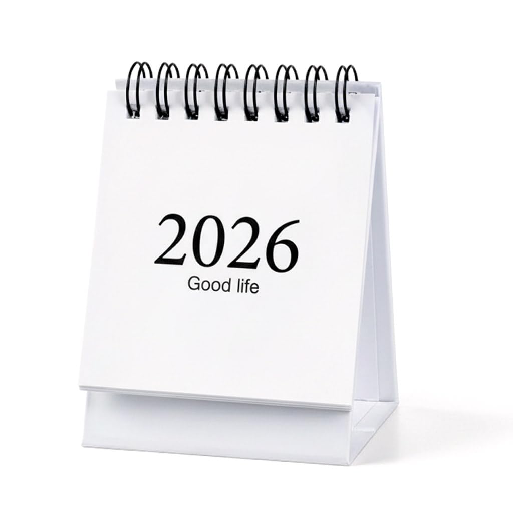 2026 Mini Desk Calendar - January 2026 to June 2027 Small Portable Desk Calendar Mini Scheduler Heavy Cardstock Double Coil With Marker Stickers For