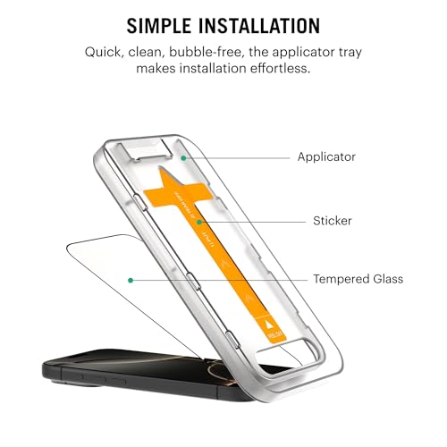 Image of DailyObjects ZeroBubble QwikInstall Screen Protector with Applicator Tray | Compatible with iPhone 16 Pro