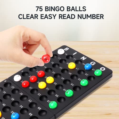 Bingo Game Set With Steel Bingo Cage, Bingo Master Board, 75 Of Colored Bingo Calling Balls, 150 Colorful Bingo Chips, 18 Bingo Sheet Cards For Kids, Adults, Seniors, Family & Friends #TOP2