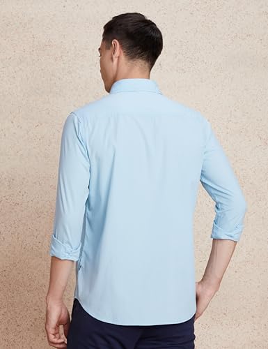 Image of Amazon Brand - Symbol Men's Solid Slim Fit Cotton Casual Shirt | Plain | Full Sleeve | Summer (Available in Plus Sizes)