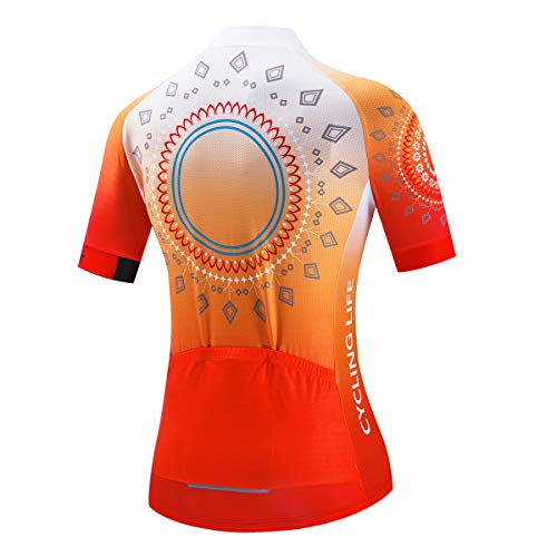 Image of Cycling Jerseys Women Bike Shirts Short Sleeve Bicycle Clothes Breathable Stretch Labric Bicycle Uniforms