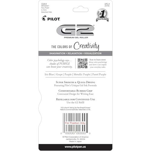 Bolígrafo retráctil Pilot G2 gel punto fino 0.7mm, 5 unidades miniatura 3