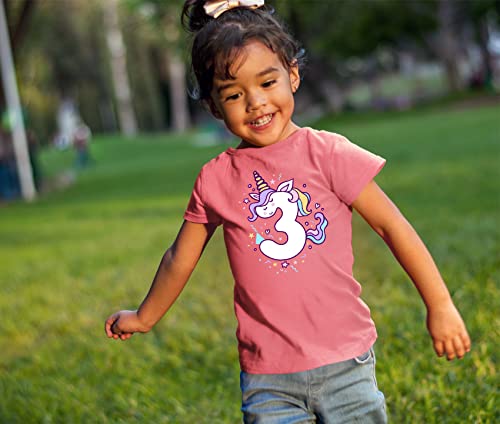 Image of Unicorn 3rd Birthday Shirts for Toddler Girls Outfit 3 Year Old Third Three Shirt