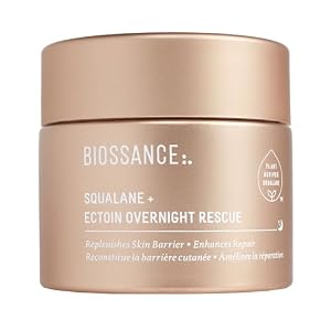 BIOSSANCE Squalane + Ectoin Overnight Rescue, hydrating, Firming and Smoothing Skin Care Treatment, 1.6oz