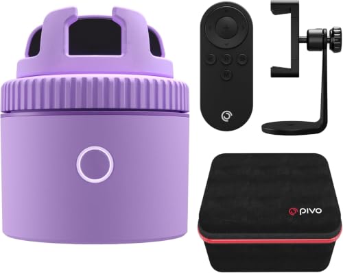 Image of Pivo Equestrian Starter Pack Auto Tracking Phone Holder, Face, Body & Horse Tracker, 360 Rotation, 6 Speed, Stand for Video Recording (Purple)
