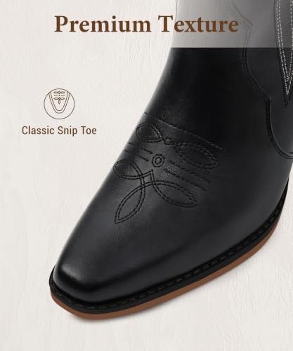 Eyriphy Cowboy Boots for Women, Western Cowgirl Boots Mid Calf Snip Toe - image 6