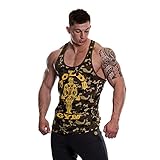 Golds Gym Herren Unterhemd Golds Gym , camo grün , S