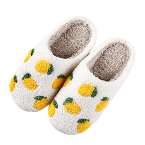 Image of Women's Men's Strawberry Slippers Cute Fruit Home Slippers Winter Fuzzy Memory Foam Fluffy Warm House Shoes