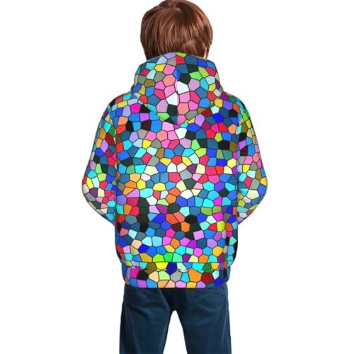 Colorful Tie Dye Stained Glass 2 Kid Hoodies Boys Sweatshirts Girls Pullover with Pocket4