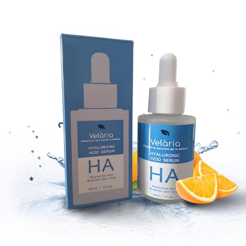 Velària Sérum Facial con Vitamina C y Ácido Hialurónico, 30ml - Mejora Elasticidad de la Piel, Antiarrugas, Efecto Tensor y Regenerante, Serum Anti Imperfecciones y Antiedad