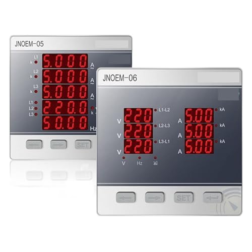 Ampèremètre voltmètre AC 220V 380V indicateur de fréquence LED triphasé JNOEM-05 - 2
