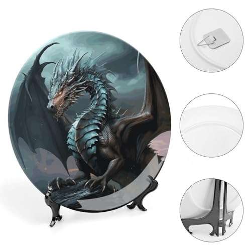Plato decorativo de porcelana Dragon Hueso 6 pulgadas miniatura 4