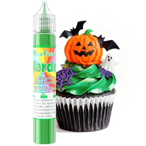 Colorante Alimentario - 30ml Colorante Alimenticio Líquido, Concentrado Food Dye para Slime Making, Fondant, Icing, Macaron, Reposteria (Verde)