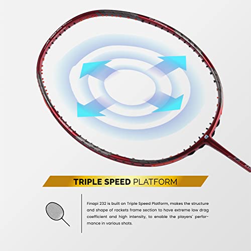 Image of Apacs Z-Ziggler (Unstrung, 38 LBS Max Tension) 6.4mm Slim Shaft | Made in Vietnam | 100% Japanese Graphite Badminton Racket with Free Full Cover | G2-4 1 /8 inches (Red)