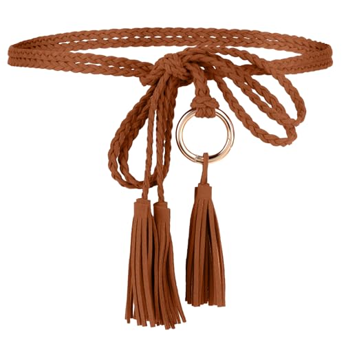TIESOME geflochtener Taillengürtel Damen, Mode Taille Kette Damenkleid Gürtel Taillengürtel Dünner Fransengürtel Fransenkettengürtel für Kleid...