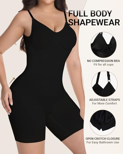 Image of Tank Bodysuit for Women Tummy Tucker Shapewear Butt Lifter Body Shaper Compression Bodysuit