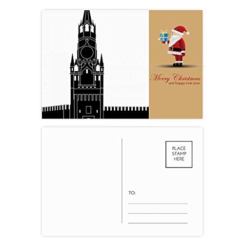 Cartes postales de collection Kremlin de Moscou et Père Noël en silhouette fine
