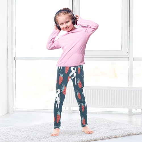 Bolaz Toddler Girls Leggings Printed Yoga Pants Leggings Cow Strawberries for Kids4