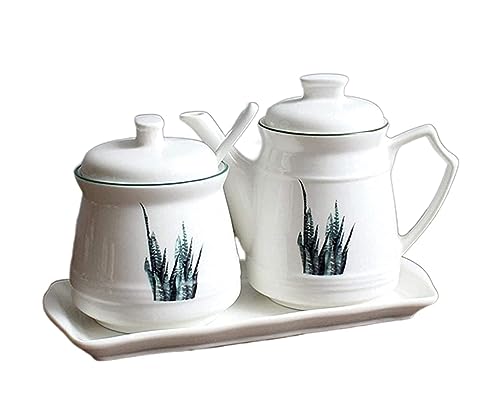 Dosificador de Aceite y Vinagre Botellas de cerámica for aceite y vinagre, botella de salsa de soja/tarro de vinagre/aceite de oliva/salseras, herramientas de almacenamiento de cocina for condimentos