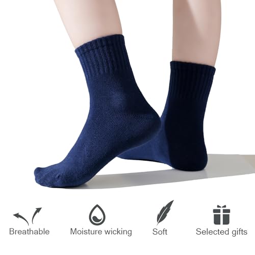 Marchare Kids Seamless Socks Boys Girls Cotton Athletic Socks School Ankle Socks with Retro Stripes 6 Pack4