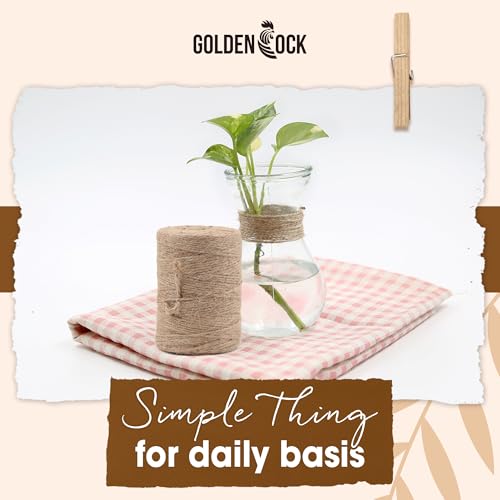 image for GOLDEN COCK 2mm - 164FT Natural Jute Twine Rope String - for Crafts Ga