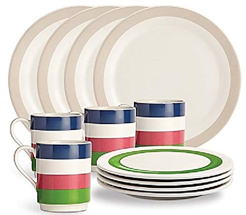 Lenox Kate Spade New York 12-Piece All In Good Taste Stripe Rainey Street Dinnerware Set New In Box #TOP18