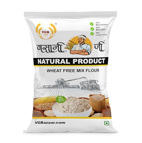 Image of Vasani G Wheat-Free Multi Millet Flour | Mix Grain Atta with Bajra, Jowar, Ragi, Maize, Barley & Kala Chana | Multi Grain | Gluten-Free Atta | No Wheat Flour - 500g