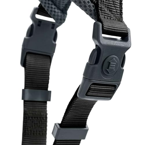 HUNTER Hundegeschirr LONDON COMFORT, atmungsaktives 3D-Mesh, 2-fach verstellbar, Sicherheitsverschluss, reißfest, leicht & pflegeleicht, Farbe: Schwarz, Größe: XS-S