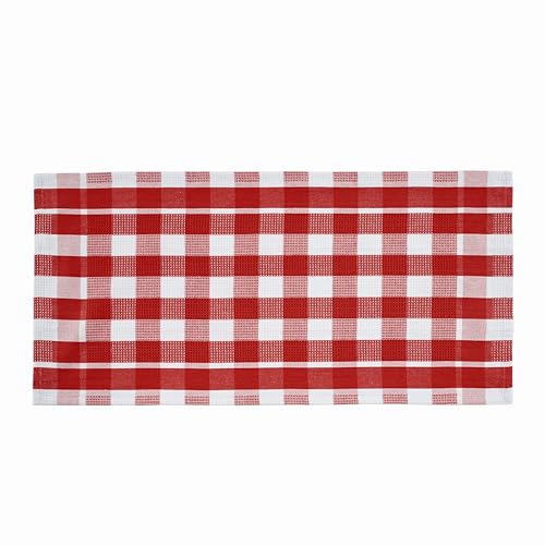 Image of LANE LINEN 100% Cotton Kitchen Dish Cloths, Ultra Soft Absorbent Quick Drying Dish Towels, Multiweave Wash Cloths Dish Towel Sets, 13x28 Inches, 4 Pack - Red