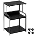 Arbuxzuy Printer Stand with Storage Shelf,3 Tier Printer Cart with Wheels,Mobile Printer Table for Home Office,Stands for Heat Press Scanner Fax,Industrial Style (Black)