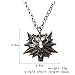 Vintage Wolf Head Pendant Wild Hunt Figure Game Wizard Medallion Necklace (Black eye)