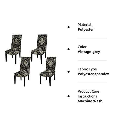 Fuloon 4 Pack Super Fit Stretch Removable Washable Short Dining Chair Protector Cover Seat Slipcover For Hotel, Dining Room, Ceremony, Banquet Wedding Party #TOP7