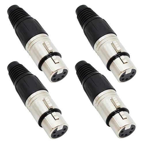 Xilaghy 5-Pin XLR Cable Connector 4 Pack
