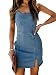 Produktbild ORANDESIGNE Damen Jeanskleid Sommerkleid Sexy Ärmlos A-Linie Elegant Vintage Minikleid Slim Fit Bodycon Denim Kleid A05 XL