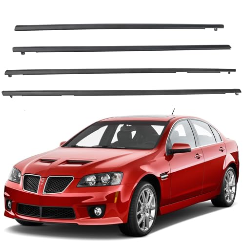Front and Rear Door Window Belt Reveal Molding Weatherstrip Compatible With Pontiac Chevy Vehicle G8 GT GXP 2008 2009, SS GM 2014-2017 Replaces# 92227438, 92277513, 92277514, 92277517, 92277518 (4PCS)