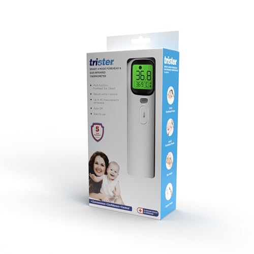 Trister Smart 4Mode Forehead & Ear Infrared Thermometer TS240TFR - Forehead Ear (Child & Adult) Object Modes; 1Second Reading; 40Result Memory