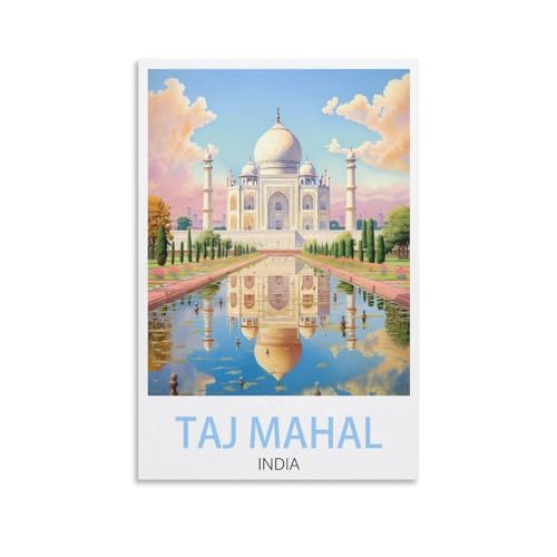 Affiche Taj Mahal voyage vintage pour une ambiance salon évasion