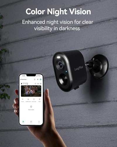 LongPlus 2K Security Cameras Wireless Outdoor,2 Pack Battery Wireless Security Camera with AI Motion Detection, WiFi Cameras for Home, Color Night Vision,2-Way Talk, Works with Alexa, Cloud/SD Storage